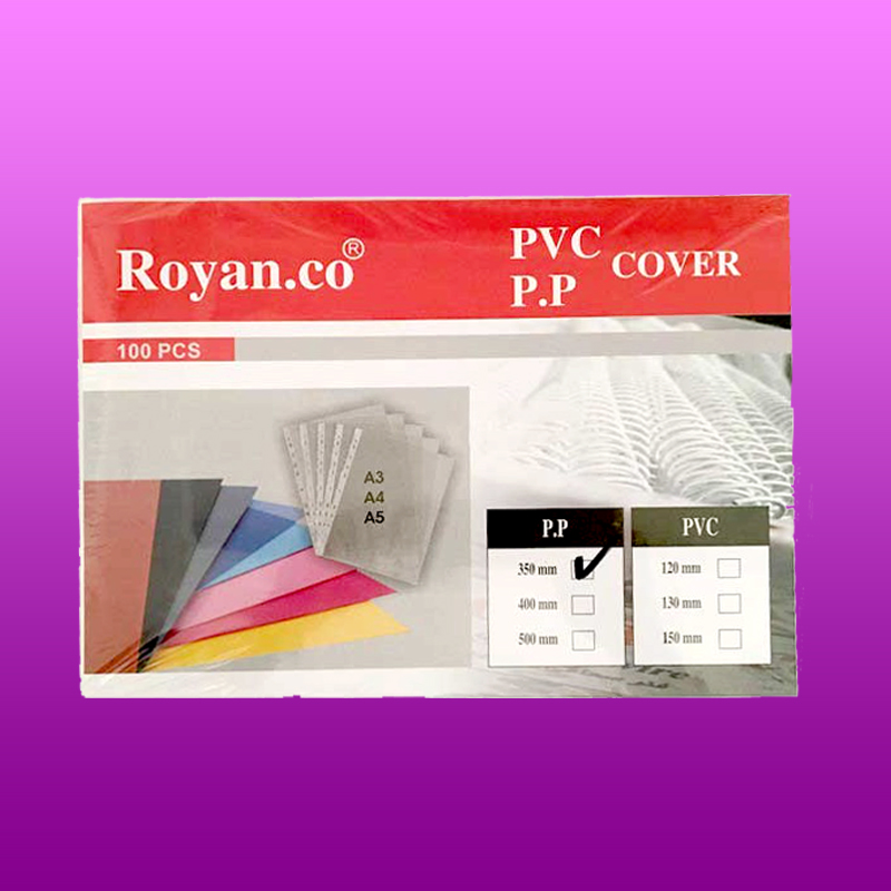 طلق ضخیم PP صحافی 350 میکرون رویان 100 عددی - سایز 27×20