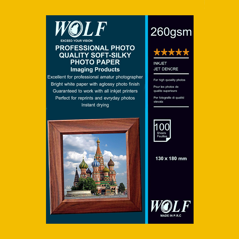 کاغذ ابریشمی سافت سیلک 260 گرم عکاسی RC ولف سایز 18×13 سانتیمتر